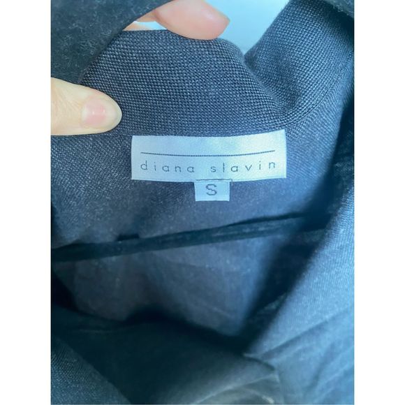 Diana Slavin Gray Dot Button Up Shirt Blazer Jacket, Size Small - Picture 3 of 9